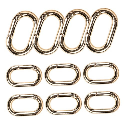 HOODANCOS 10 Stück Teil der Federschnalle Carabiner Clip großer Karabinerhaken Schlüssel schnappen Federverschlüsse rostfrei kleine Karabiner Taschenteil Zinklegierung Golden von HOODANCOS