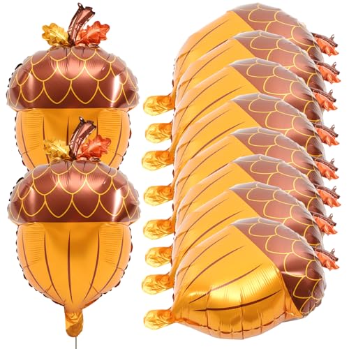 HOODANCOS 10 Stück Teiliges Aluminium Folienballons Form von für Thanksgiving Partys Deko für Herbstliche Feiern und Festliche Anlässe von HOODANCOS