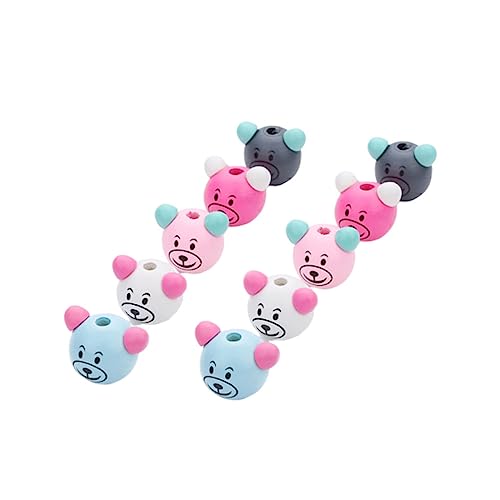 HOODANCOS 10 Stück Teiliges Bunte Holzperlen Tierkopf design Natürliche Holzperlen für DIY Schmuckherstellung Kreative Bastelperlen für Armbänder und Schlüsselanhänger Zufällige Farbe von HOODANCOS