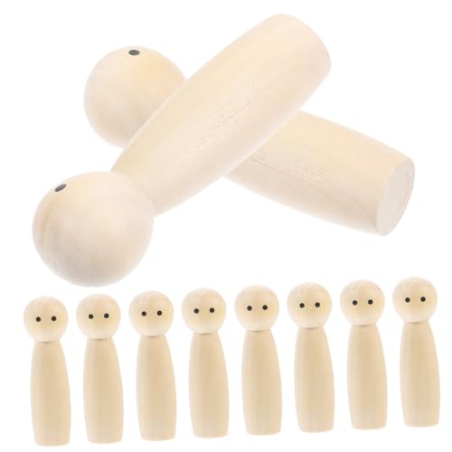 HOODANCOS 10 Stück Teiliges Unbemalte Holzfiguren Glatte Oberflächen Sichere DIY Peg Dolls für Kreative Bastelpuppen zum Bemalen Natürliche Holzpuppen für Spiel und Dekoration HOODANCOS 10 Stück Teiliges Unbemalte Holzfiguren Glatte Oberflächen Sichere DIY Peg Dolls für Kreative Bastelpuppen zum Bemalen Natürliche Holzpuppen für Spiel und Dekoration von HOODANCOS