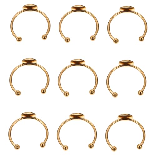 HOODANCOS 10 Stück Teiliges Verstellbare Ringrohlinge Schmuck Basen für DIY Ringe Herstellung Robuste Metallringe Basteln Goldfarbene Fingerring Blanks für Designs HOODANCOS 10 Stück Teiliges Verstellbare Ringrohlinge Schmuck Basen für DIY Ringe Herstellung Robuste Metallringe Basteln Goldfarbene Fingerring Blanks für Designs von HOODANCOS