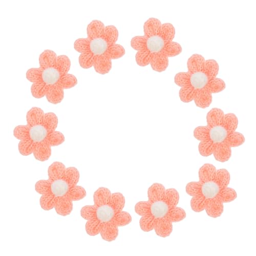 HOODANCOS 10 Stück kleiner Blumenbeet Fälschung Flicken für Kleidung Baumwolle Aufnäher nähen Bausatz Flicken für Bekleidung Applikation nähen Kleidungs-Patch-Ornamente DIY-Patches Garn Rosa von HOODANCOS