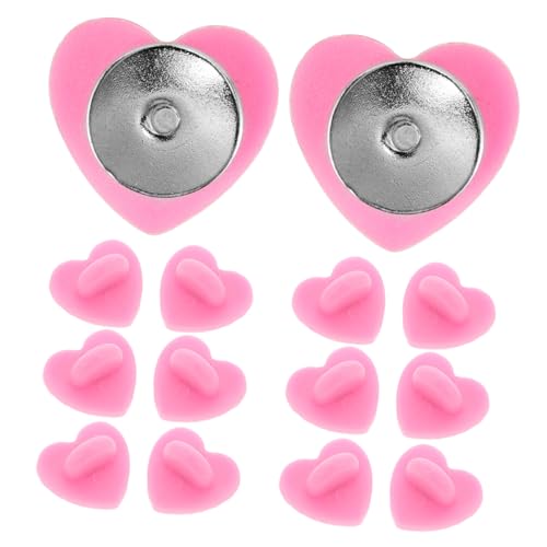 HOODANCOS 100 Sätze Herzverschluss Pins für Broschen Gummibasis und Diy Schmuckzubehör für Projekte Sicherer Halt für Accessoires von HOODANCOS