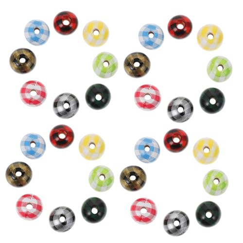 HOODANCOS 100 Stück Bunte Holzperlen mit Glatte Spacer Beads für DIY Schmuckherstellung Kreative Bastelperlen zum Auffädeln von Armbändern und Halsketten Farbmix Holzperlen für von HOODANCOS