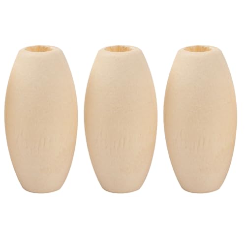 HOODANCOS 100 Stück DIY Holzperlen Natürliche Holzfarbe Handgemachte Lose Perlen für Schmuckherstellung Bastelmaterial für Armbänder und Dekoration von HOODANCOS