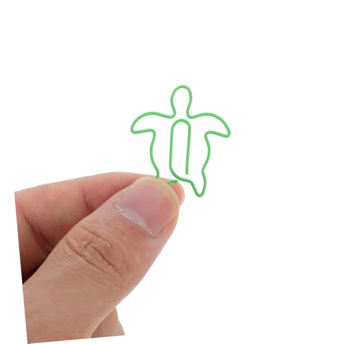 HOODANCOS 100 Stück Dekorative Metall büroklammern Meeresschildkröte Starke Kleine Clips für Dokumentenorganisation Einzigartig und Rutschfest für Büro und Schule von HOODANCOS