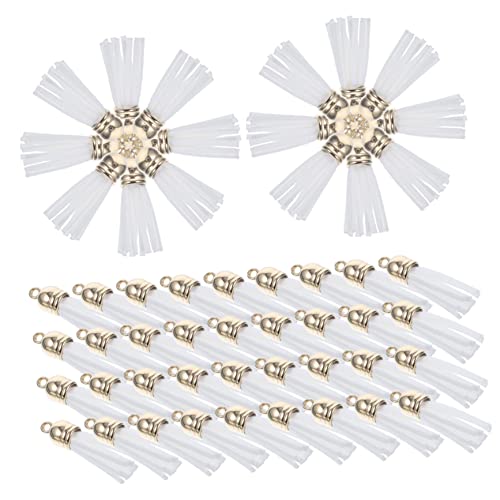 HOODANCOS 100 Stück Farbe Lederquasten bag charm handystativ schlüsselarmband handsfull Taschenanhänger Schwarz Reiz hängende Lederquasten Schlüsselanhänger Zubehör Masse Legierung Weiß von HOODANCOS