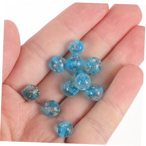HOODANCOS 100 Stück Glasperlen in See Blau Leuchtend Glatt Poliert Langlebig und Widerstandsfähig für DIY Schmuckherstellung Armbänder Bastelarbeiten und Kreative Handarbeiten von HOODANCOS
