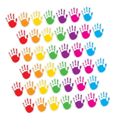 HOODANCOS 100 Stück Handförmige Papierausschnitte Farben DIY Bastelbedarf Klassenzimmer Dekoration Handabdruck Cutouts Kreativ für Tafeln und Pinnwände von HOODANCOS
