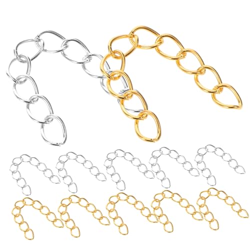 HOODANCOS 100 Stück Heckketten-Einstellkette Anhänger zur Herstellung einer Kette Perlen Halskette liefert Gold gesteckt verlängerungskette Kettenschmuckverlängerungen Schwanzkette Metall HOODANCOS 100 Stück Heckketten-Einstellkette Anhänger zur Herstellung einer Kette Perlen Halskette liefert Gold gesteckt verlängerungskette Kettenschmuckverlängerungen Schwanzkette Metall von HOODANCOS