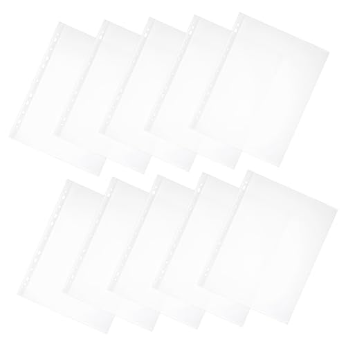 HOODANCOS 100 Stück Klarsichthüllen Dokumententaschen Transparent Wiederverwendbar Wasserabweisend für Schul und Büroorganisation mit Lochung für Einfache Ablage von HOODANCOS