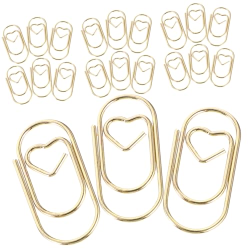 HOODANCOS 100 Stück Kleine Metallklammern Goldfarbene Büroklammern für Dokumente Kreative Bastelclips Praktische Bürostationery für Alltag und Bürogebrauch von HOODANCOS