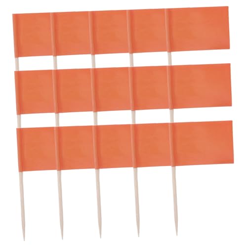 HOODANCOS 100 Stück Mini Zahnstocher flaggen in Orange Kleine Essbare Dekofahnen für Party Käse Obst Cupcake topper Vielseitige Tischdekoration für Events und Feierlichkeiten von HOODANCOS