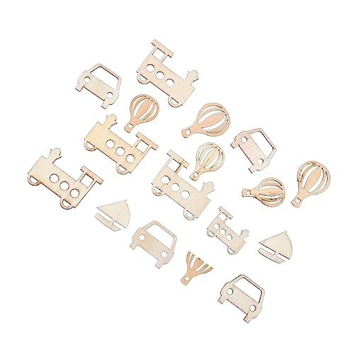 HOODANCOS 100 Stück Naturholz Ornamente Fahrzeugform Holzscheiben Diy Dekoration für Bastelprojekte Gemischte Designs für Partys und von HOODANCOS