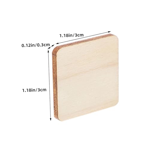 HOODANCOS 100 Stück Quadratische Holzplatten zum Basteln Blanko Holzscheiben für DIY Malen Holzart Dekoration Hochzeit Party Zubehör von HOODANCOS