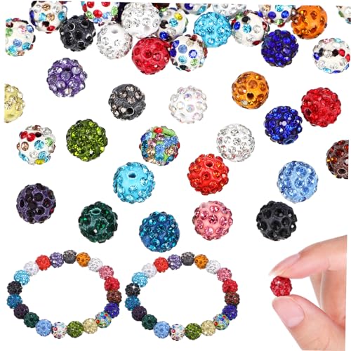 HOODANCOS 100 Stück Shambhala-perlen Herstellung Perlen Für Schmuck Runden Glänzend Machen Perlen Masse Lose Quetschperlen Perlen Für Armbänder Nähen Breit Bunt Polymer-ton HOODANCOS 100 Stück Shambhala-perlen Herstellung Perlen Für Schmuck Runden Glänzend Machen Perlen Masse Lose Quetschperlen Perlen Für Armbänder Nähen Breit Bunt Polymer-ton von HOODANCOS