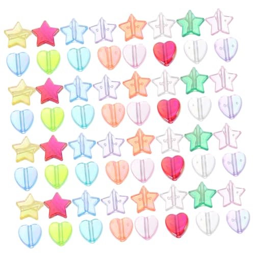 HOODANCOS 100 Stück Transparente Acrylperlen mit Bunte DIY Schmuckperlen für Armband Halskettenherstellung Leichte Handarbeitsperlen für Bastelprojekte und Ohrringe von HOODANCOS