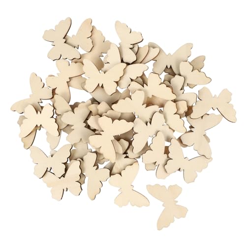 HOODANCOS 100 Stück Unbehandelte Holzschmetterlinge Holzscheiben zum Basteln DIY Holzdekorationen für Sicher Langlebig zum Bemalen und Kreativen Gestalten HOODANCOS 100 Stück Unbehandelte Holzschmetterlinge Holzscheiben zum Basteln DIY Holzdekorationen für Sicher Langlebig zum Bemalen und Kreativen Gestalten von HOODANCOS