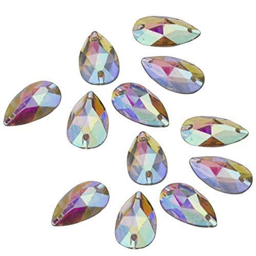 HOODANCOS 100 Stück Wasserfallform Flachrücken Harz Strasssteine für DIY Kostüme und Scrapbooking zum Verzieren von Kleidung Schmuck und Mehr von HOODANCOS