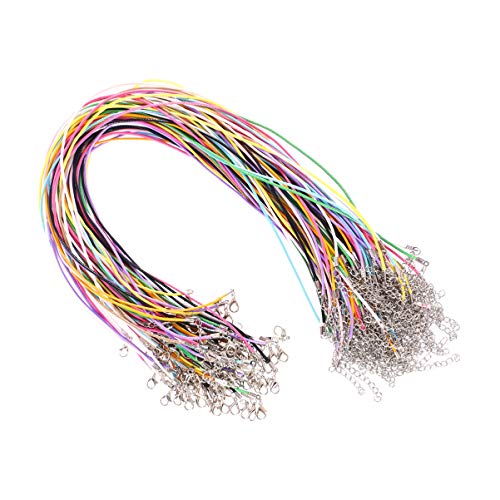 HOODANCOS 100Stücke Gewachste Baumwollkette Cord Für DIY Schmuckherstellung Geflochtene Lederimitat Kette Mit Hummerverschluss Gemischten Farben Für Halsketten von HOODANCOS