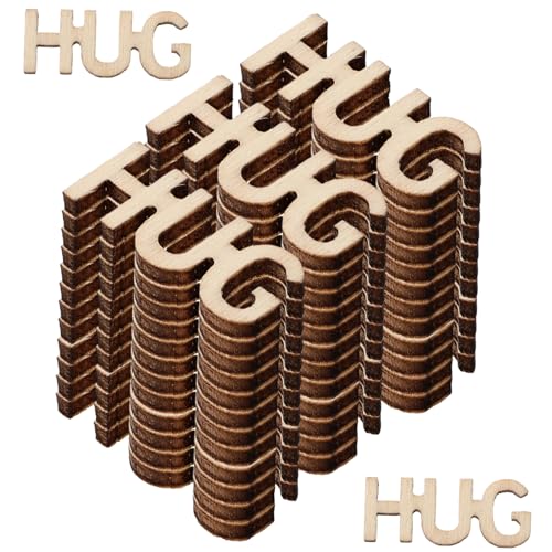 HOODANCOS 100Stücke Holzbuchstaben Hug Handgefertigte Umarmungsstücke Für Valentinstagsgeschenke DIY Tischdeko Umarmungsbriefstücke Dekoration Für Besondere Anlässe von HOODANCOS