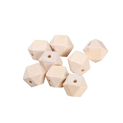 HOODANCOS 100Stücke Unbehandelte Natürliche Holzperlen Achteckig DIY Abstandsperlen für Schmuckherstellung Bastelprojekte und Armbänder von HOODANCOS