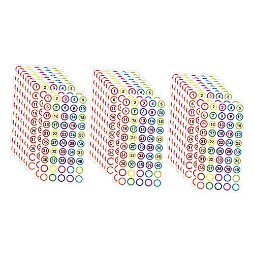 HOODANCOS 10Blätter Runde Zahlenaufkleber Selbstklebende Sticker für Hausnummern Aufkleber zur Organisation und Kennzeichnung Abnehmbar und Rückstandsfrei von HOODANCOS
