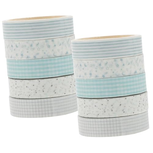 HOODANCOS 10Rollen Dekorative Washi Tape Selbstklebende Klebebänder Hochwertigem für Scrapbooking DIY Projekte Planer und Bunt und Vielseitig Einsetzbar von HOODANCOS