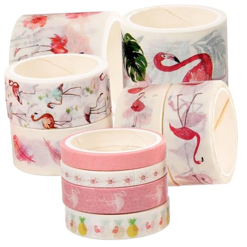 HOODANCOS 10Rollen Washi Tape mit Flamingo Dekoratives Klebeband für Scrapbooking und DIY Projekte Langlebig und Leicht für Bastelarbeiten HOODANCOS 10Rollen Washi Tape mit Flamingo Dekoratives Klebeband für Scrapbooking und DIY Projekte Langlebig und Leicht für Bastelarbeiten von HOODANCOS