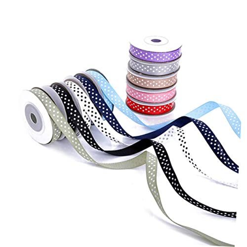 HOODANCOS 10Rollen Yards Punktmuster Rippband Geschenkverpackungsband Für Heim Geschäft Festtagsdekoration Und DIY Zubehör Gemischte Farben HOODANCOS 10Rollen Yards Punktmuster Rippband Geschenkverpackungsband Für Heim Geschäft Festtagsdekoration Und DIY Zubehör Gemischte Farben von HOODANCOS