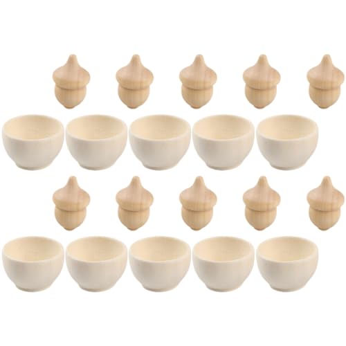 HOODANCOS 10Sätze DIY Holzschalen und Eicheln Teiliges Bastelset für Bastelaktivitäten Pädagogisches für Jungen und für Drinnen HOODANCOS 10Sätze DIY Holzschalen und Eicheln Teiliges Bastelset für Bastelaktivitäten Pädagogisches für Jungen und für Drinnen von HOODANCOS