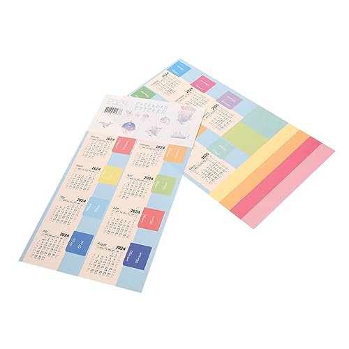 HOODANCOS 10Sätze Notizblock Kalender Etikettenaufkleber Selbstklebende Index Tabs für Farbige Kalenderaufkleber für Notizbücher und Planer Praktische Monatsmarkierungen von HOODANCOS