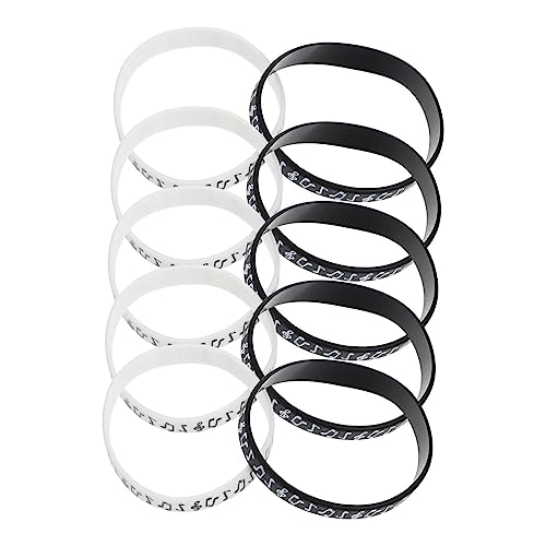 HOODANCOS 10Stücke Armbänder im Silbennoten Design Dekorative Musikfestival Armbänder Langlebig und Bequem für Partys Konzerte und HOODANCOS 10Stücke Armbänder im Silbennoten Design Dekorative Musikfestival Armbänder Langlebig und Bequem für Partys Konzerte und von HOODANCOS