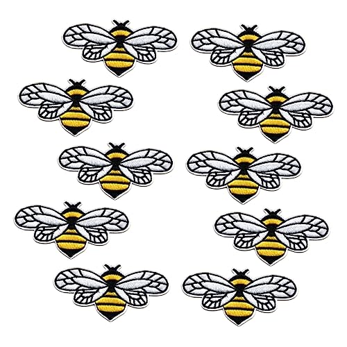 HOODANCOS 10Stücke Bienen Patches für Kleidung Dekorative Applikationen zum Aufnähen für Jeans Taschen und DIY Projekte Langlebige Patches Cartoon Design für Kostümzubehör HOODANCOS 10Stücke Bienen Patches für Kleidung Dekorative Applikationen zum Aufnähen für Jeans Taschen und DIY Projekte Langlebige Patches Cartoon Design für Kostümzubehör von HOODANCOS