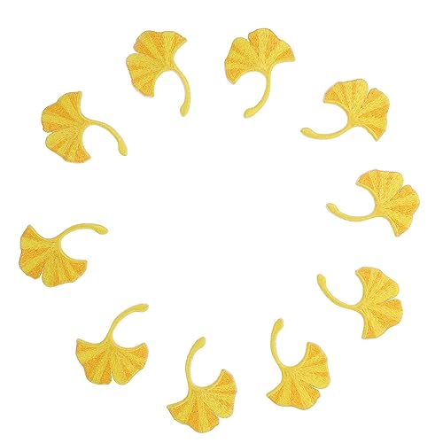 HOODANCOS 10Stücke Ginkgo Blattform Aufnäher Selbstklebende Stickerei Patches für Kleidung DIY Bügelflicken zur Dekoration von Jacken und Taschen Hochwertiges Material Design HOODANCOS 10Stücke Ginkgo Blattform Aufnäher Selbstklebende Stickerei Patches für Kleidung DIY Bügelflicken zur Dekoration von Jacken und Taschen Hochwertiges Material Design von HOODANCOS