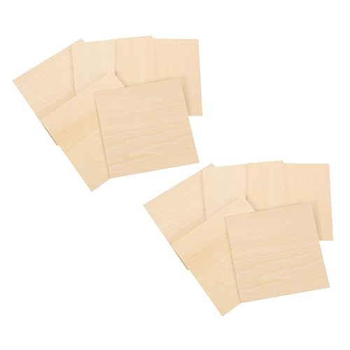 HOODANCOS 10Stücke Holzplatten DIY Holzbretter Lindenholz Unbeschichtet für Bastelprojekte Vielseitig Einsetzbar für Dekoration und Modellbau von HOODANCOS