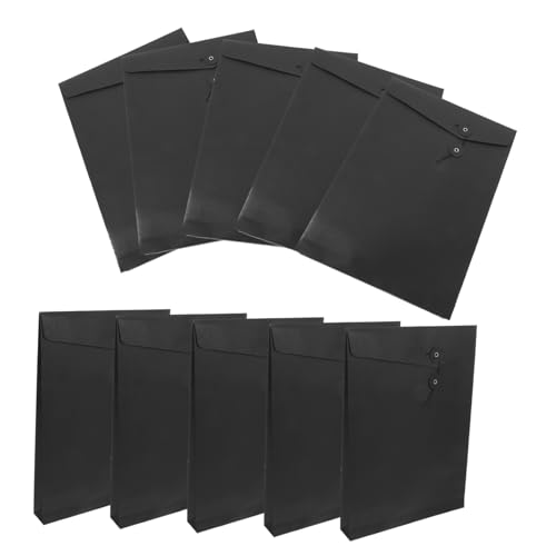 HOODANCOS 10Stücke Kraftpapier Umschläge mit Kordelverschluss Dokumentenorganisator aus Hochwertigem Kraftpapier für Büro und Zuhause Langlebig und Praktisch für Rechnungen von HOODANCOS