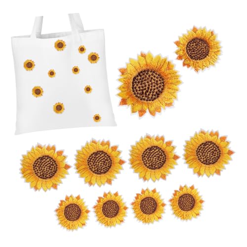 HOODANCOS 10Stücke Sonnenblumen Aufnäher Gestickte Patches für DIY Kleidung Rucksäcke Sammelalben Klein Groß Dekorative Stoffapplikationen zum Aufbügeln HOODANCOS 10Stücke Sonnenblumen Aufnäher Gestickte Patches für DIY Kleidung Rucksäcke Sammelalben Klein Groß Dekorative Stoffapplikationen zum Aufbügeln von HOODANCOS