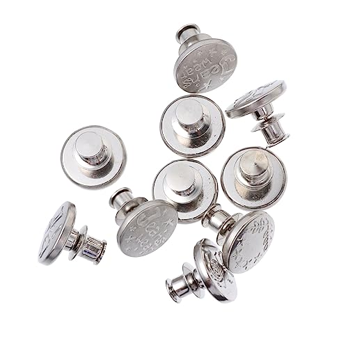 HOODANCOS 10Stücke Teiliges Set Vintage Metallknöpfe für Kleidung Abnehmbar im Retro Stil für Jeans und Mäntel Werkzeugfrei und Wiederverwendbar Handwerkskunst von HOODANCOS