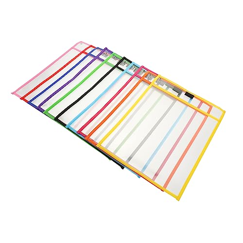HOODANCOS 10Stücke Tragbare Trockene Lösche Taschen Transparente Dateitaschen für Schüler Wiederverwendbare Blattschutzfolie mit Hoher Verschleißfestigkeit für Schule und Büro von HOODANCOS