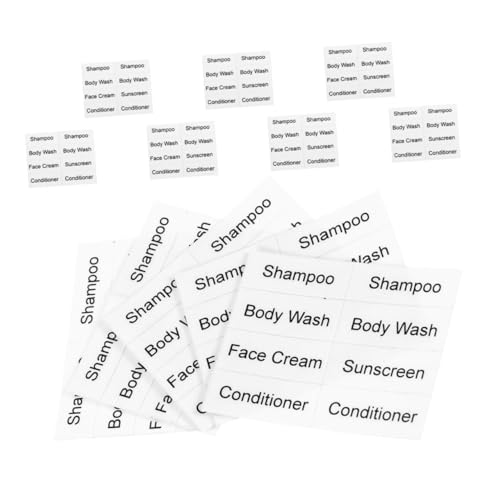 HOODANCOS 12 Blatt Teiliges Selbstklebende Wasserfeste Etiketten für Reise und Nachfüllflaschen Praktisch für Shampoo Lotion und Kosmetik Transparent mit Schwarzer Beschriftung für HOODANCOS 12 Blatt Teiliges Selbstklebende Wasserfeste Etiketten für Reise und Nachfüllflaschen Praktisch für Shampoo Lotion und Kosmetik Transparent mit Schwarzer Beschriftung für von HOODANCOS