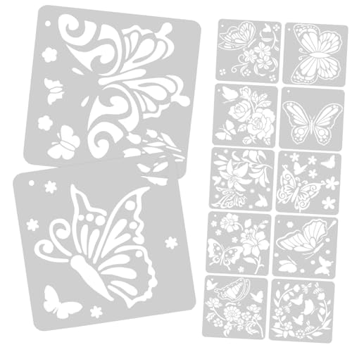 HOODANCOS 12 Blatt Teiliges Wiederverwendbares Schmetterlings schablonen Robustem Pet Waschbar und Langlebig für Wandgestaltung Scrapbooking und DIY Kunstprojekte zu Hause und Feiertagen HOODANCOS 12 Blatt Teiliges Wiederverwendbares Schmetterlings schablonen Robustem Pet Waschbar und Langlebig für Wandgestaltung Scrapbooking und DIY Kunstprojekte zu Hause und Feiertagen von HOODANCOS