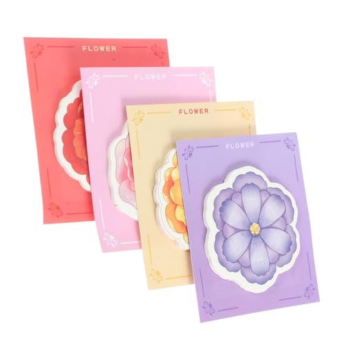 HOODANCOS 12 Blumen-Haftnotiz Büro-Memo-Aufkleber abreißbare Memo-Sticker süße Notizaufkleber Zubehör beachten Klebe-Power-Notizblöcke tragbare Notizblöcke selbstklebende Notizblöcke Papier von HOODANCOS