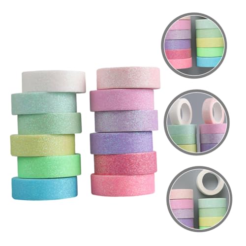 HOODANCOS 12 Rollen Teiliges Glitter Washi Tape Dekoratives Klebeband für DIY Scrapbooking Vielseitig Einsetzbar für Geschenkverpackung Basteln und Kreative Dekoration Farbenfrohes Masking HOODANCOS 12 Rollen Teiliges Glitter Washi Tape Dekoratives Klebeband für DIY Scrapbooking Vielseitig Einsetzbar für Geschenkverpackung Basteln und Kreative Dekoration Farbenfrohes Masking von HOODANCOS