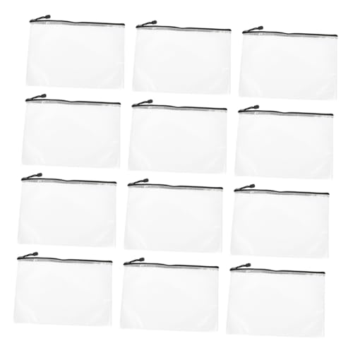 HOODANCOS 12 Stück Aktenhalter Dokumentieren Veranstalter Tragbar Wiederverwendbar Dateien Organizer Mittel Datei-organizer-tasche Organizer Für Büroordner Taschen Dateiorganisator Weiß Pvc von HOODANCOS