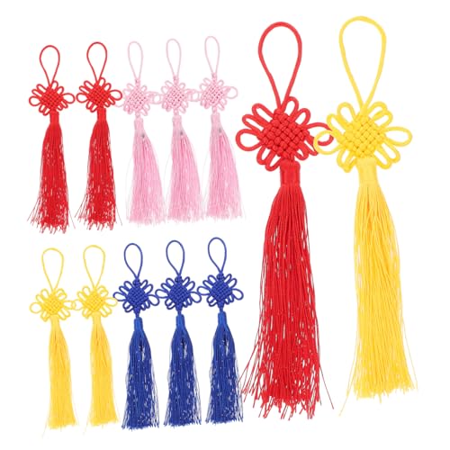 HOODANCOS 12 Stück Anhänger Mit Chinesischem Knoten Charms Anhänger Frühlingsdeko Chinesischer Neujahrsteller Chinesische Neujahrsanhänger-quaste Chinesische Seide Gold Quasten Borlas Stoff HOODANCOS 12 Stück Anhänger Mit Chinesischem Knoten Charms Anhänger Frühlingsdeko Chinesischer Neujahrsteller Chinesische Neujahrsanhänger-quaste Chinesische Seide Gold Quasten Borlas Stoff von HOODANCOS