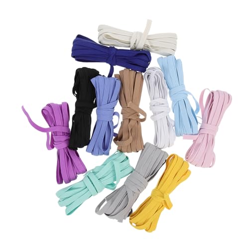 HOODANCOS 12 Stück Elastische Bastelbänder für Diy Projekte Flachgummibänder Zufällige Farben für Kleidung Haarschmuck und Mehr Zufällige Farbe von HOODANCOS