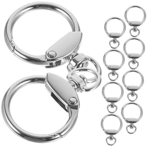 HOODANCOS 12 Stück Frühlingsschnalle Schlüssel Key Lanyard einfach runden goldener Karabinerhaken Legierung Silber HOODANCOS 12 Stück Frühlingsschnalle Schlüssel Key Lanyard einfach runden goldener Karabinerhaken Legierung Silber von HOODANCOS