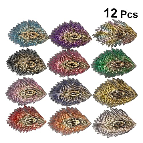 HOODANCOS 12 Stück Teiliges Bunte Pailletten Pfauenfeder Aufnäher Bestickte DIY Kleidung Dekoration Applikationen für Kleidung Taschen Basteln HOODANCOS 12 Stück Teiliges Bunte Pailletten Pfauenfeder Aufnäher Bestickte DIY Kleidung Dekoration Applikationen für Kleidung Taschen Basteln von HOODANCOS