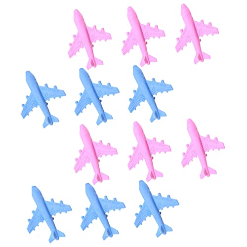 HOODANCOS 12 Stück Teiliges Flugzeug Radiergummis Niedliche Radierer für Mädchen als Schulsachen für Kindergeburtstagsgeschenke Lustige und Praktische Radierer Zufälligen Zufällige Farbe von HOODANCOS